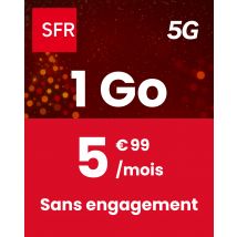 Forfait Mobile SFR - 2h 1 Go 5G - Sans Engagement - Appels, SMS/MMS illimités