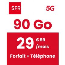 Forfait Mobile SFR - 90 Go 5G - Appels, SMS/MMS illimités