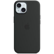 Coque silicone MagSafe noir pour iPhone 15