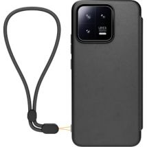 Etui Folio pour Xiaomi 13 noir avec dragonne