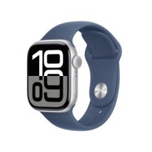 Apple Watch Series 10 4G 42mm Aluminium Argent avec Bracelet Sport Denim (S/M)