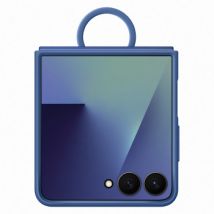Coque silicone bleu marine avec anneau pour Samsung Galaxy Z Flip7