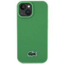 Coque semi-rigide Lacoste Petit Piqué vert pour Apple iPhone 15