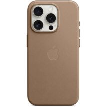 Coque en tissage fin MagSafe taupe pour iPhone 15 Pro