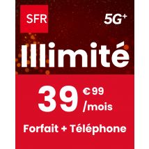 Forfait Mobile SFR - Offre spéciale Illimité 5G+ - Appels, SMS/MMS illimités