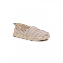 TOMS Youth bimini stripe salmon woven trim synthetic