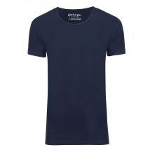 Garage Basis t-shirt diepe ronde hals bodyfit blauw