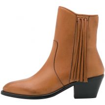 Y.A.S Frina leather boots biscuit/fringes