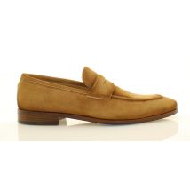 Giorgio 32610 Cognac kleurige suede instapper  met flosjes (42 Sahara)