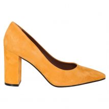 Evaluna EL1791 prachtige suède pump van hoge kwaliteit in Oranje( Flecce) de mode trend