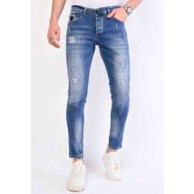 Local Fanatic Broek met verfspatten slim fit 1063