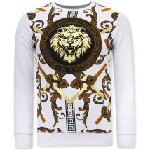 Montfleuri Sweater met print gouden leeuw