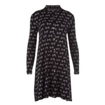JANSEN AMSTERDAM Eef w19 tb701 blousejurk met strikdessin black