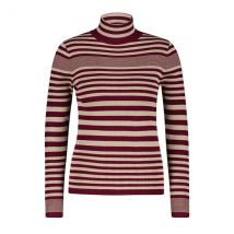 Red Button Top srb4068 roll neck plum/clay