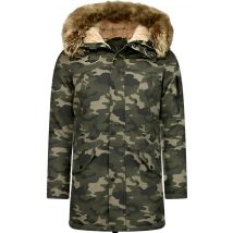Enos Lange winterjas met bontkraag