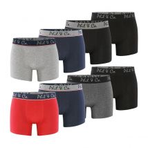 Phil & Co Boxershorts heren multipack 8-pack marine rood zwart antraciet