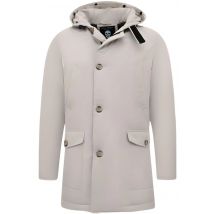 Enos Gewatteerde parka met capuchon beige