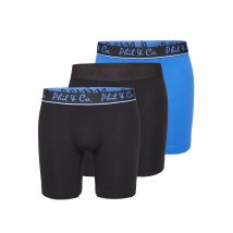 Phil & Co Boxershorts heren met lange pijpen boxer briefs 3-pack / blauw