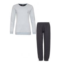 By Louise Dames pyjama set lang interlock gestreept mint / antraciet