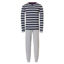 Phil & Co Essential heren pyjamaset lang / blauw gestreept