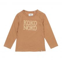 Koko Noko Meisjes shirt met logo print camel