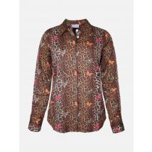 Mucho Gusto Blouse saint-denis luipaardprint met kleurrijke vlinders