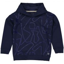 Levv Jongens hoodie gilius aop blue dark lines