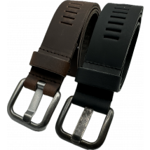 ARIESZZZ Riem unisex leder zwart bruin 2 pack