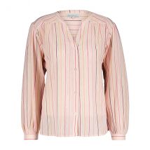 Red Button Blouse srb4243 lurex stripe soft pink