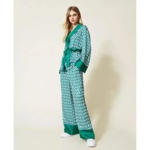 Twin-set Pantalone 10029 bic. t. new poi/green flag