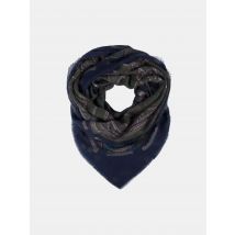 Mucho Gusto Wollen sjaal zürich blauw/groen met kettingprint