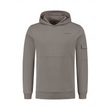 Ballin Amsterdam Trui hoodie badge w23 taupe