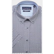 Bos Bright Blue R.b. boston casual hemd korte mouw regular fit 416670/613