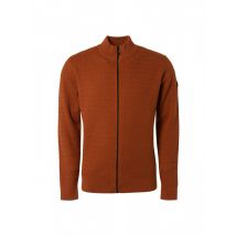 No Excess Cardigan solid jaquard mix roest