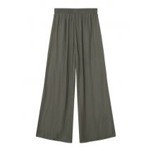 Grace & Mila Kaki satijnlook wijde pantalon matcha