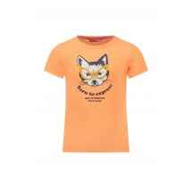 Tygo & Vito Meisjes t-shirt print neon koraal