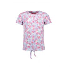 Tygo & Vito Meisjes t-shirt met knoop aop mint