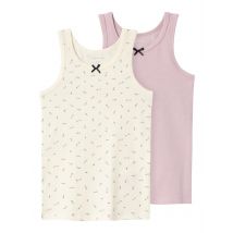 Name It Kinder topjes meisjes nkftank roze/off-white 2-pack