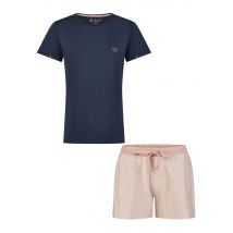 By Louise Dames korte pyjama set shortama blauw