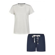By Louise Essential dames korte pyjama set shortama off-white