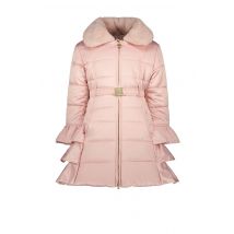 Le Chic Meisjes winterjas ruffel bouquet cotton candy