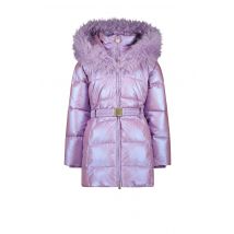 Le Chic Meisjes winterjas met capuchon en fur kraag bodette sweet plums