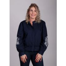 MbyM Donker blouse borduursels pauline