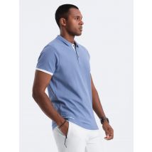Ombre Poloshirt heren korte mouw denim jalti