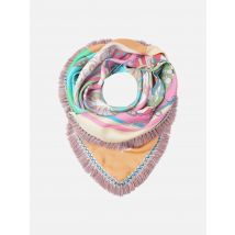 Mucho Gusto Zijden sjaal burano small turquoise met roze paisley patchwork