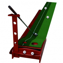 Hillman PGM Pine Wood 3.5m Golf Putting Trainer with Auto Ball Return