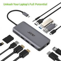 Acer Rozszerzenie Portów USB Type-C 12 w 1  | Srebrny