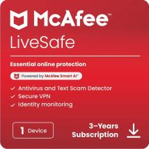 McAfee LiveSafe - 1 Urządzeńie – 3 lata