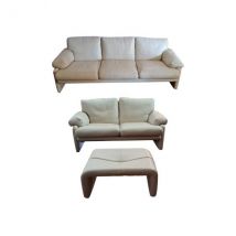 Ensemble canapé 3 places et canapé 2 places avec pouf, B&B Italia