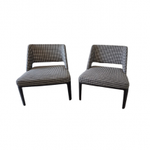 Paire de fauteuils Owens en tissu à carreaux, Minotti